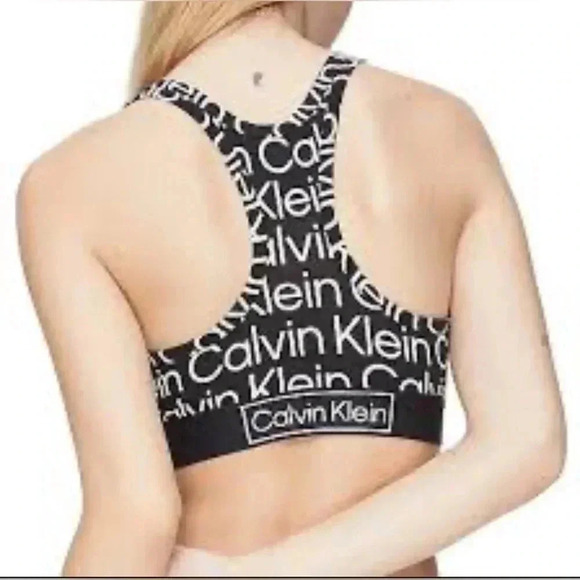 Women’s Calvin Klein Logo Print Bralette Small Black/White NWT - Picture 2 of 8